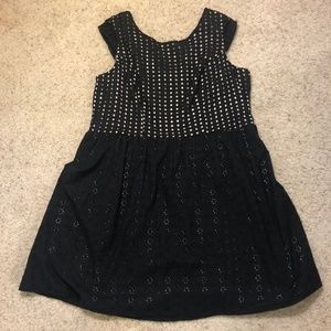 Black Eyelet Cap Sleeve Dress